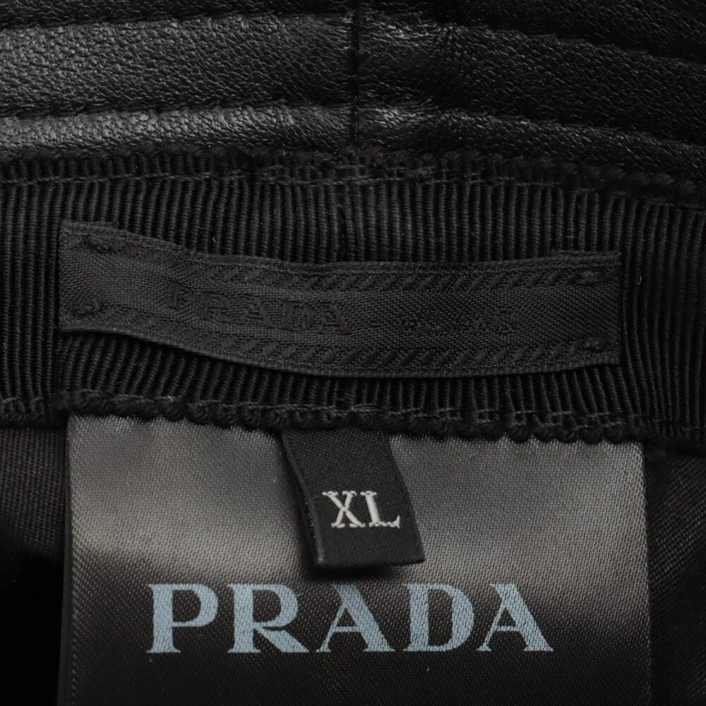 $1495 Authentic PRADA Made in ITALY Unisex Black Lambskin Bucket Hat SZ.XL 60cm - Picture 4 of 13